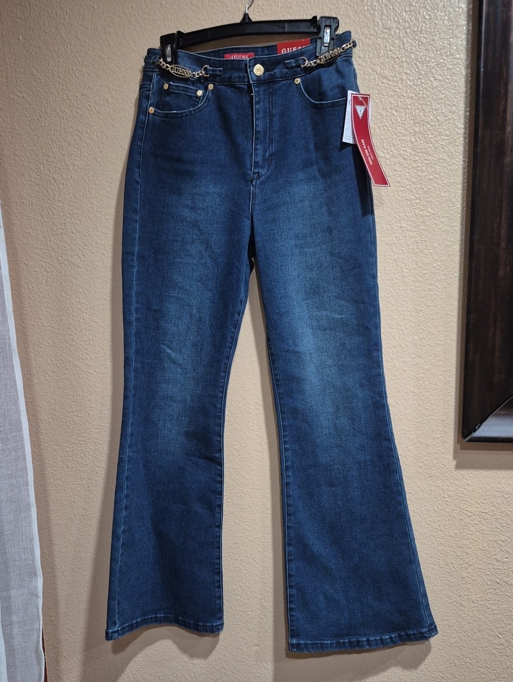GUESS Women’s Dark Blue Flare Jeans - Classic High-Rise Fit